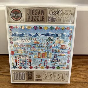NEW 1000 Piece Puzzle True South WELCOME TO SANTAS HOME TOWN Discover The States